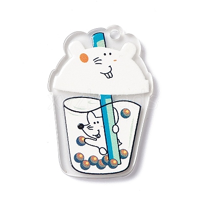 Transparent Printed Acrylic Pendants TACR-G042-01B-1