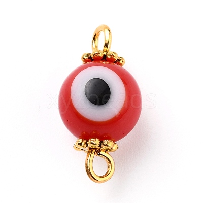 Golden Plated Handmade Lampwork link Connectors PALLOY-JF00543-1