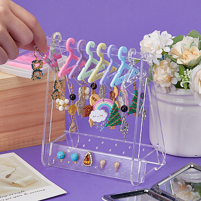 1 Set Coat Hanger Removable Acrylic Earring Displays EDIS-CP0001-10-1