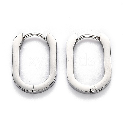 Tarnish Resistant 304 Stainless Steel Huggie Hoop Earrings STAS-J033-11B-P-1