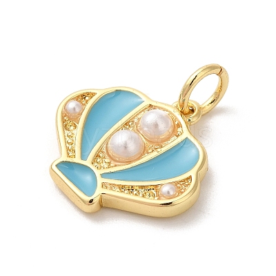 Rack Plating Brass Enamel Pendants KK-Z056-35G-02-1