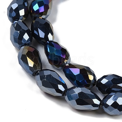 Opaque Solid Color Electroplate Glass Beads Strands EGLA-N013-P10mm-B01-1