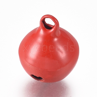 Baking Paint Iron Bell Pendants IFIN-WH0052-03N-1