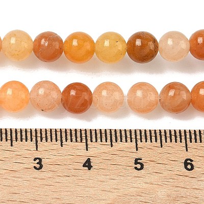 Natural Red Aventurine Bead Strands G-P257-02-6mm-01-1