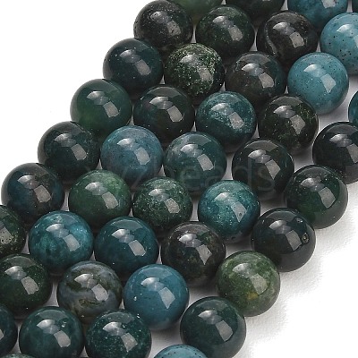 Natural Moss Agate Beads Strands GG-CBA7BB7-A02-8mm-1