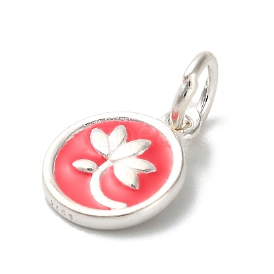 925 Sterling Silver Crimson Enamel Pendants STER-C014-01D-S-1