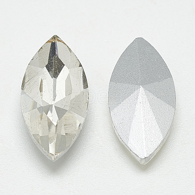 Pointed Back Glass Rhinestone Cabochons RGLA-T083-9x18mm-01-1