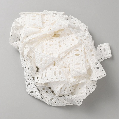Cotton Embroidery Flower Hollow Lace Ribbon OCOR-WH0078-216-1