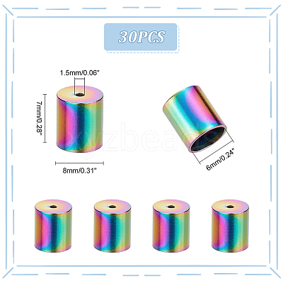 30PCS Ion Plating(IP) 304 Stainless Steel Cord Ends STAS-UN0049-15-1