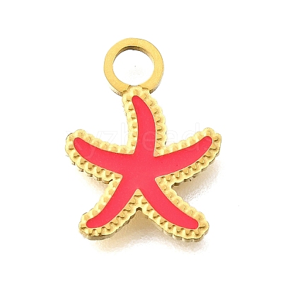 304 Stainless Steel Enamel Charms STAS-K263-86A-G-1