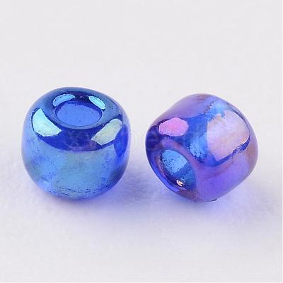 Round Transparent Colors Rainbow Glass Seed Beads X-SEED-A007-2mm-168-1