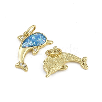 Brass Micro Pave Cubic Zirconia Enamel Pendants KK-L249-04G-03-1