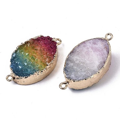 Natural Druzy Agate Links Connectors G-S359-082-1