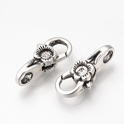 Tibetan Style Alloy Lobster Claw Clasps X-TIBE-T002-12AS-RS-1