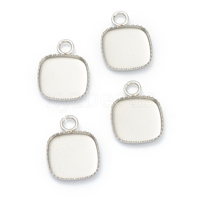 Non-Tarnish 304 Stainless Steel Pendant Cabochon Settings X-STAS-H143-29P-1