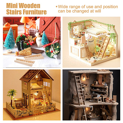 Mini Wooden Stairs Furniture DJEW-WH0015-114-1