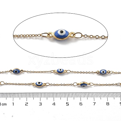 Enamel & 304 Stainless Steel Link Chains CHS-K021-10G-03-1