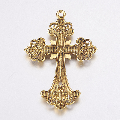 Alloy Rhinestone Cross Big Pendants LS-ALRI-1475-AG-RS-1