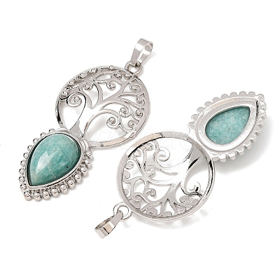 Natural Amazonite Pendants GG-CBA0251-07P-1