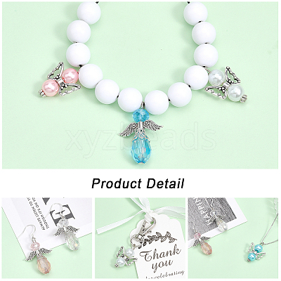 30Pcs 6 Style Baking Paint Pearlized Glass Pearl Pendants HJEW-CA0001-32-1
