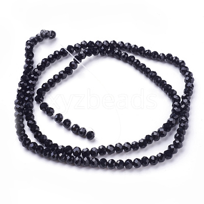 Faceted(32 Facets) Round Glass Beads Strands X-EGLA-J042-4mm-08-1