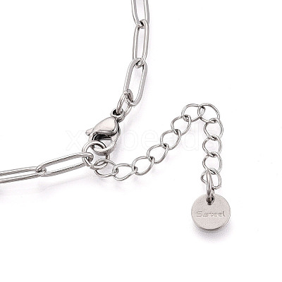 304 Stainless Steel Paperclip Chain Necklace NJEW-D045-14P-03-1