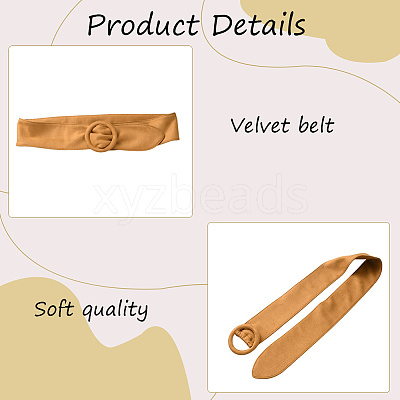 Faux Suede Waist Belt with Clasp for Shirt Dress Overcoat AJEW-WH20019-26A-1