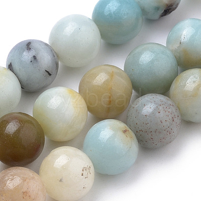 Natural Flower Amazonite Beads Strands G-S259-13-8mm-1