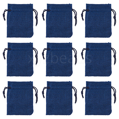 20Pcs Rectangle Polyester Imitation Burlap Packing Pouches Drawstring Bags ABAG-TA0001-95C-1