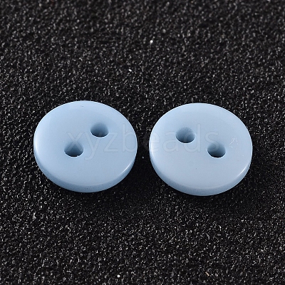 2-Hole Flat Round Resin Sewing Buttons for Costume Design BUTT-E119-14L-17-1
