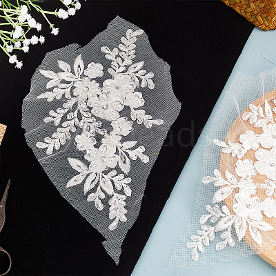 Flower Pattern Polyester Computerized Embroidery Appliques DIY-WH0304-580-1