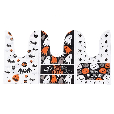 100Pcs Rabbit Shaped Halloween Candy Plastic Bags ABAG-U001-02J-1