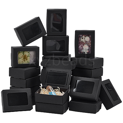 Foldable Creative Kraft Paper Mailer Boxes with Visible Window CON-WH0113-08A-01-1