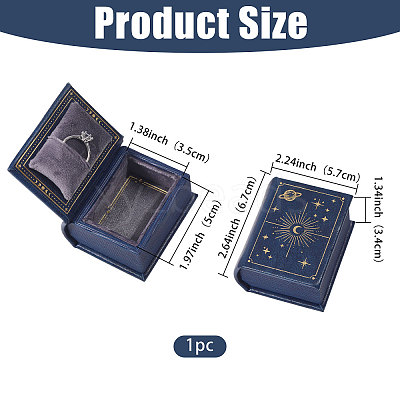 Book Shaped PU Leather Tie Clip Storage Boxes CON-CA0001-034A-1