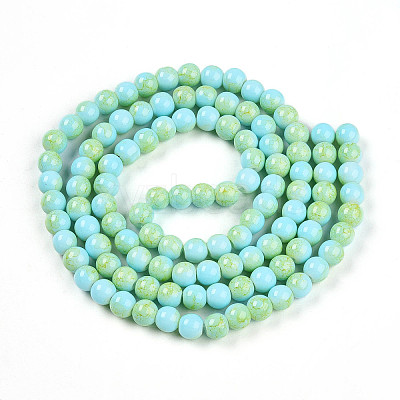 Baking Paint Glass Beads Strands DGLA-N003-8mm-C04-1