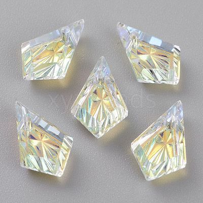 Embossed Glass Rhinestone Pendants GLAA-J101-01A-001AB-1