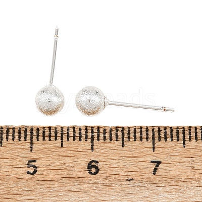 Brass Round Stud Earrings EJEW-C171-01C-S-1
