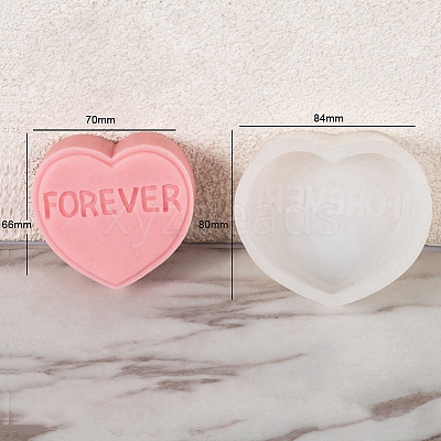 DIY Silicone Heart with Word Soap Molds PW-WG13454-09-1