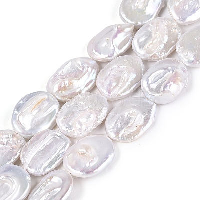 Natural Nucleated Baroque Keshi Pearl Beads Strands PEAR-S022-B-01-1