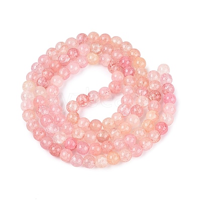 Baking Paint Crackle Glass Beads Strands GLAA-Q106-03A-22-1