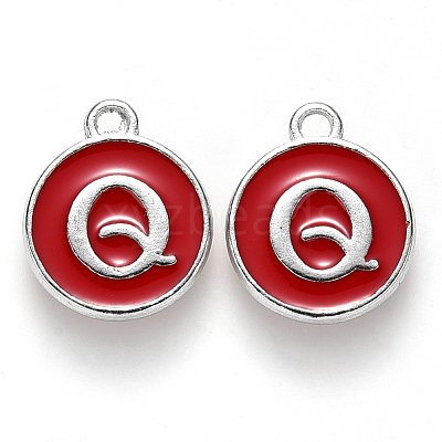 Platinum Plated Alloy Enamel Charms LS-ENAM-S118-03Q-P-1