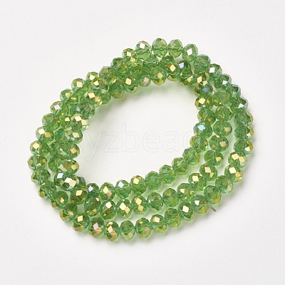 Electroplate Transparent Glass Beads Strands EGLA-A034-T6mm-T-1