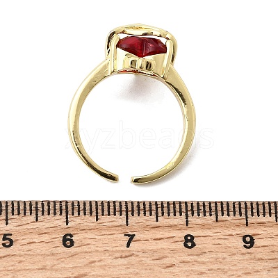 Brass Micro Pave Cubic Zirconia Open Cuff Rings RJEW-P178-02A-G-1
