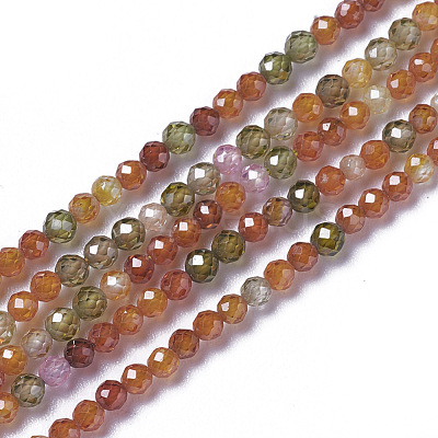 Cubic Zirconia Beads Strands X-G-F596-48A-3mm-1
