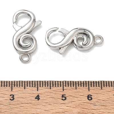 Brass S-Shaped Swirl Lobster Clasp for Jewelry Making KK-CBA5585-05P-1