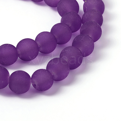 Baking Paint Transparent Glass Bead Strands X-GLAA-S031-8mm-36-1