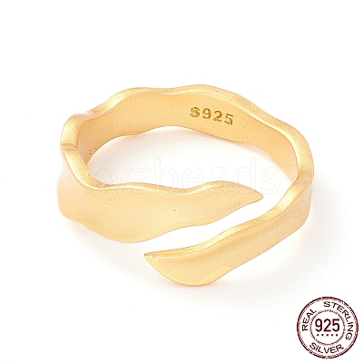 925 Sterling Silver Matte Cuff Ring RJEW-Z011-01G-1