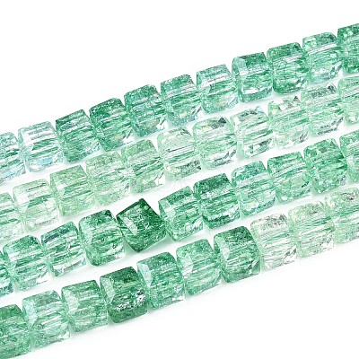 Crackle Transparent Glass Beads Strands GLAA-N062-6mm-03-1