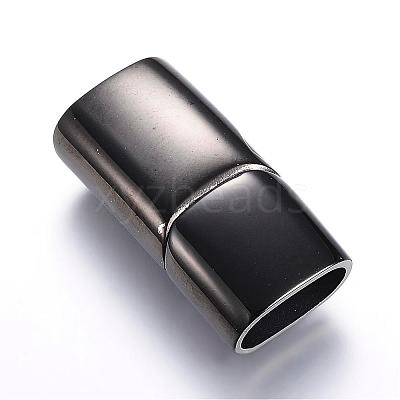 304 Stainless Steel Magnetic Clasps with Glue-in Ends STAS-D159-28B-1