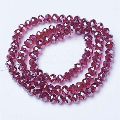 Electroplate Glass Beads Strands EGLA-A034-T2mm-A02-1